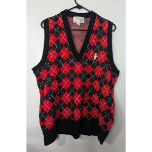 The T Barry Knicker Co Men's Size L Sweater Vest Argyle Vintage Made USA
